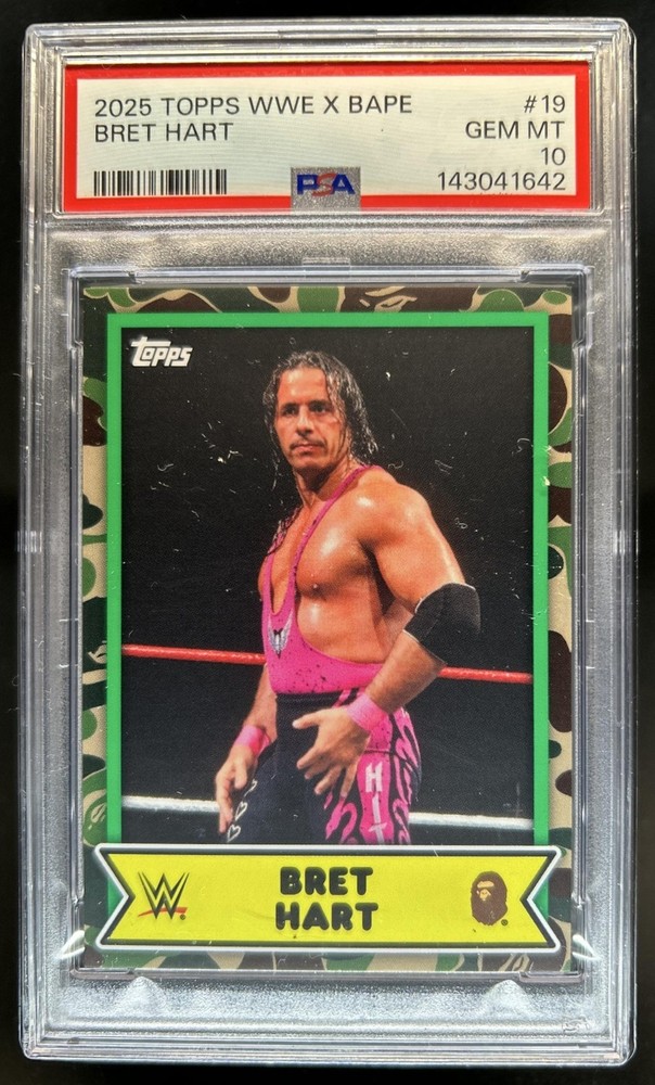2025 Topps WWE x Bape Bret Hart #19 PSA 10 GEM MINT
