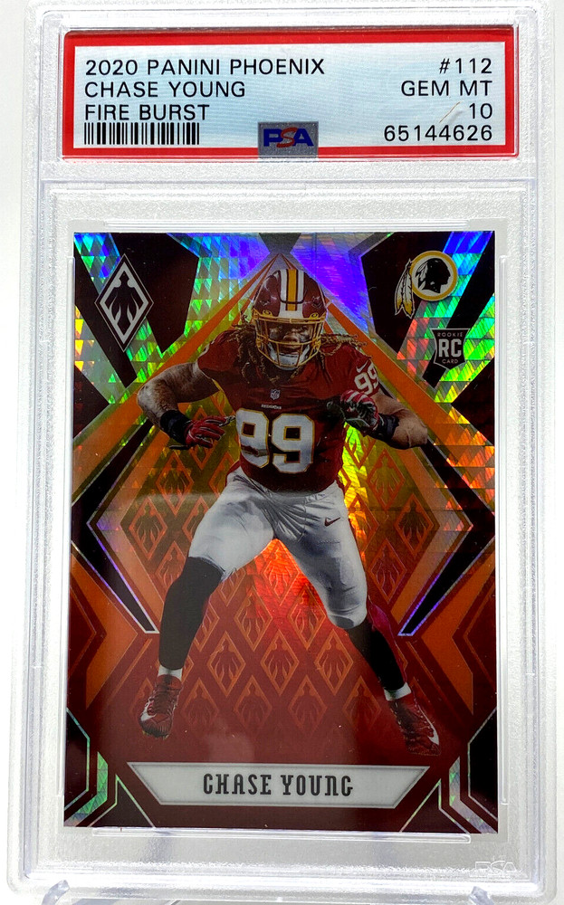 2020 Panini Phoenix #112 Chase Young Fire Burst PSA 10 Rookie Card RC