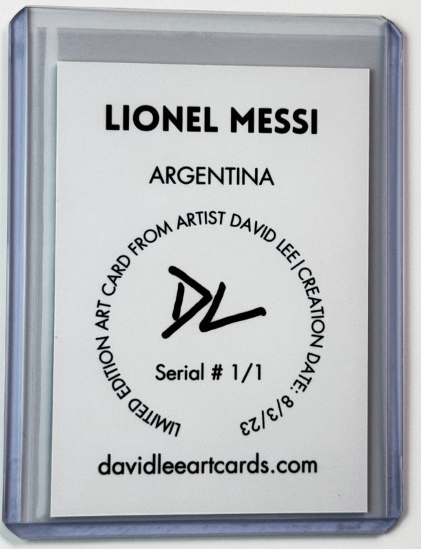 Lionel Messi Limited Artist Signed "Argentina National Team" Refractor Card 1/1 view 2