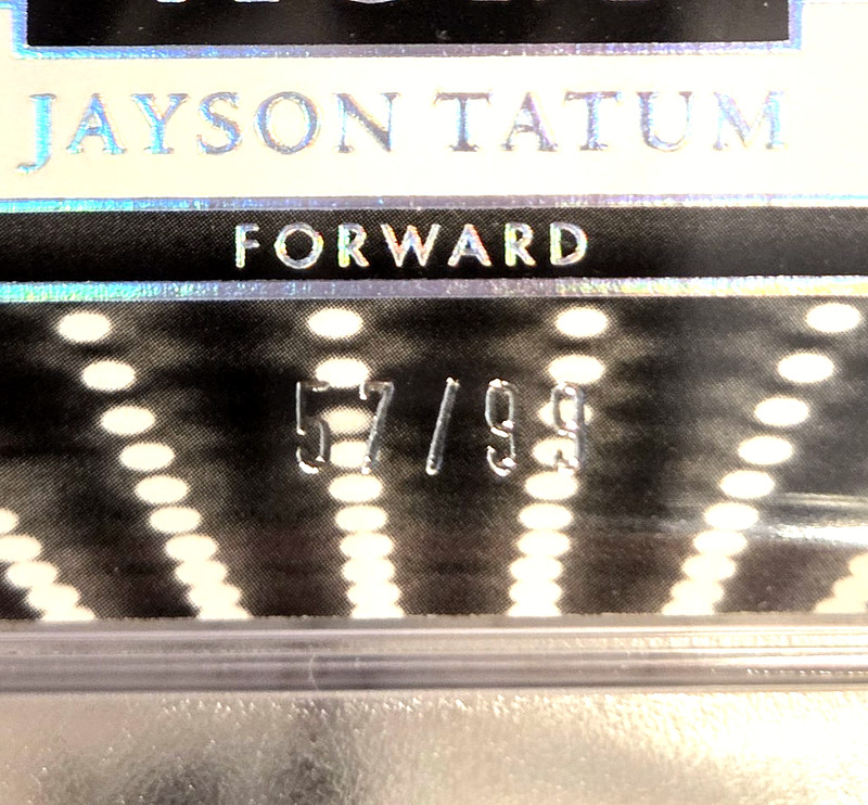 JAYSON TATUM 2023 Panini Noir {BOX OFFICE MEMORABILIA /99} Game Worn; *PSA 7* view 2