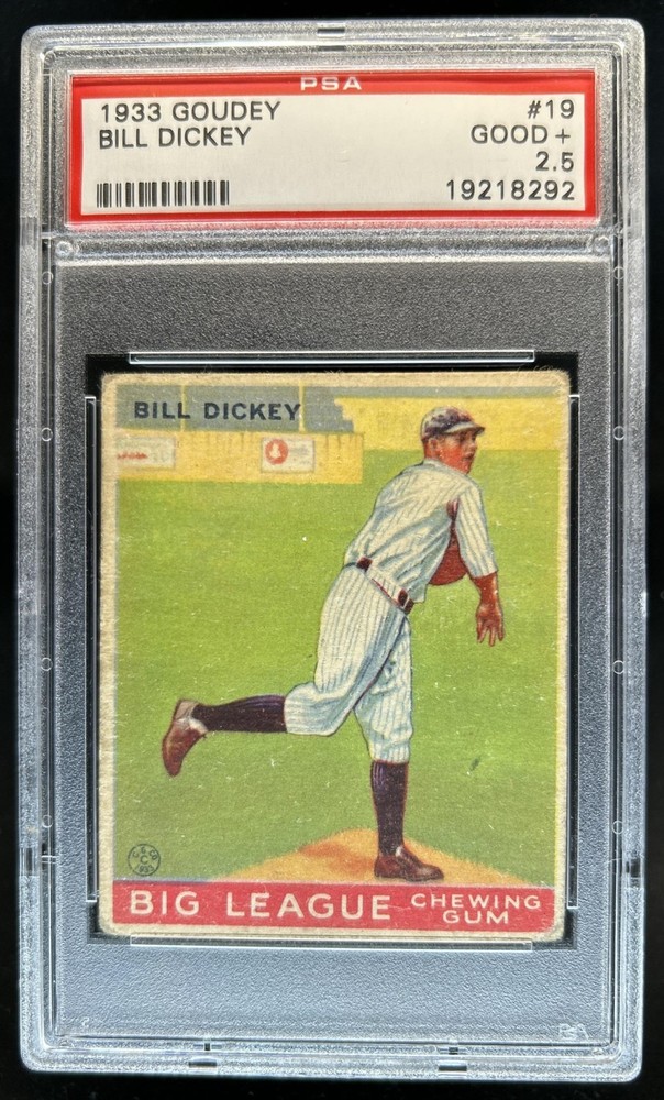 1933 Goudey R319 Bill Dickey Rookie RC #19 New York Yankees PSA 2.5
