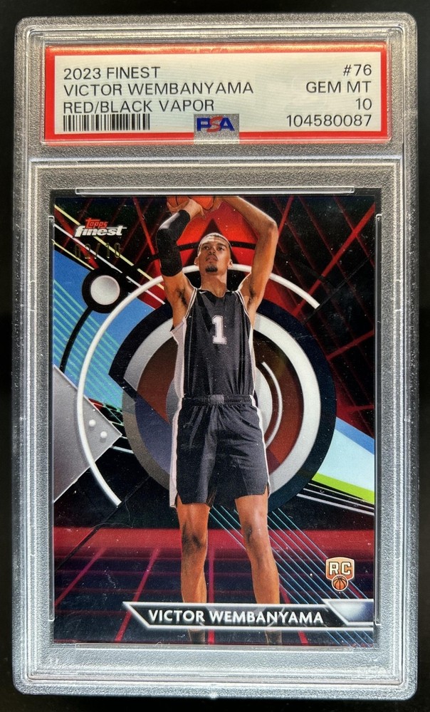 2023-24 Finest Victor Wembanyama RC Red/Black Vapor Refractor Common #/10 PSA 10