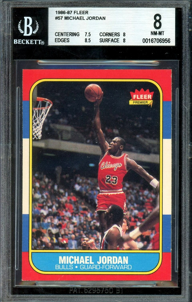 GORGEOUS! 1986 Fleer Michael Jordan #57 BGS 8 Rookie RC