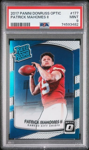 Patrick Mahomes II 2017 Donruss Optic RC Rated Rookie #177 Clean Slab PSA 9 MINT