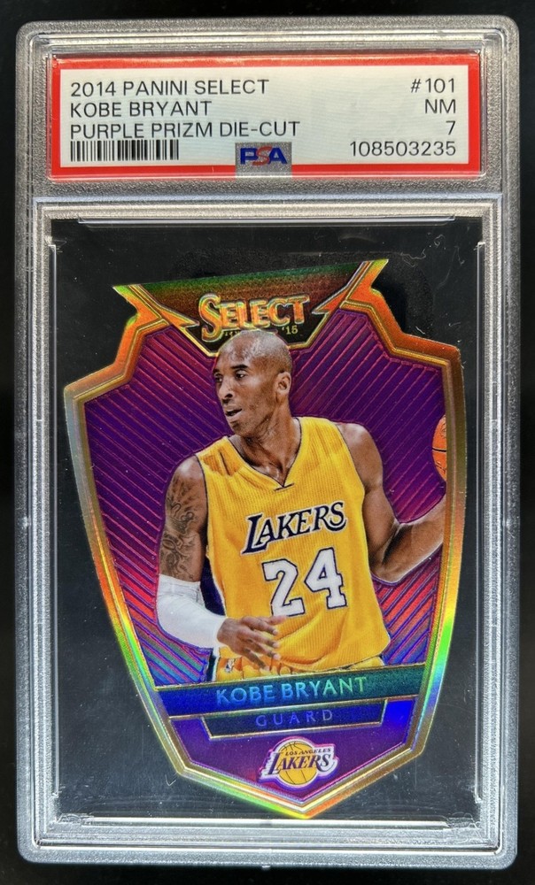 2014-15 Panini Select Kobe Bryant Prizm Light Purple Die Cut #/99 Lakers PSA 7