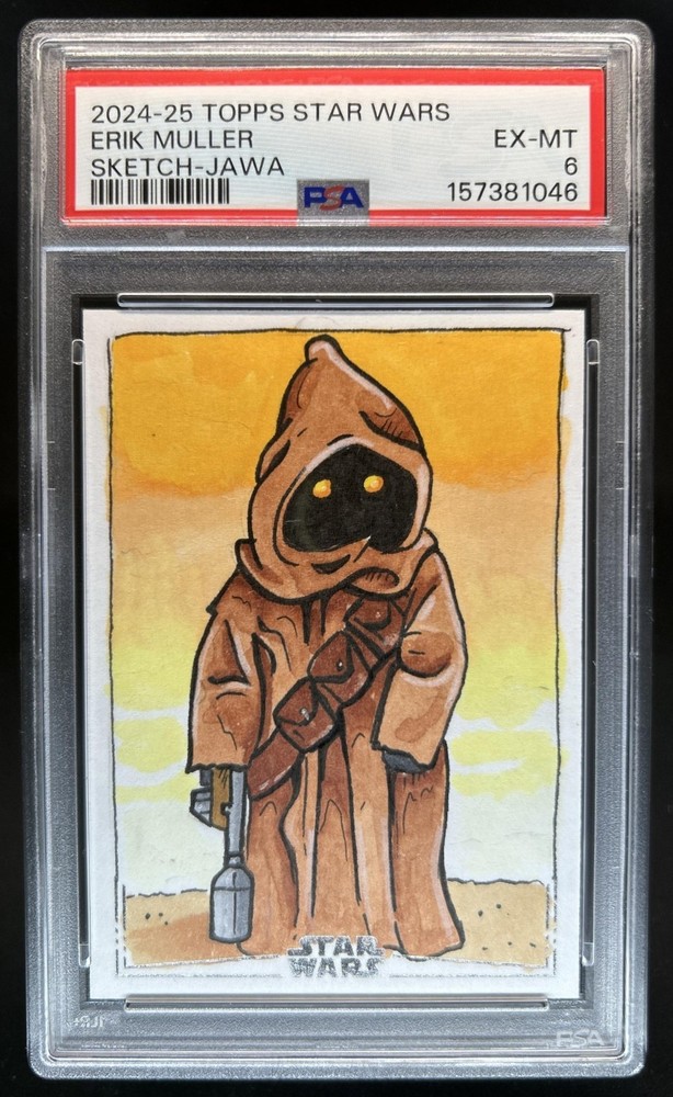 2025 Topps Chrome Star Wars Galaxy Jawa Erik Muller Sketch #1/1 PSA 6