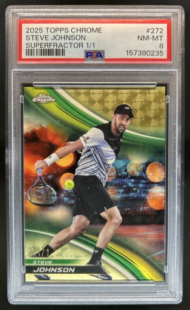 2025 Topps Chrome Steve Johnson Refractor Superfractor #1/1 PSA 8