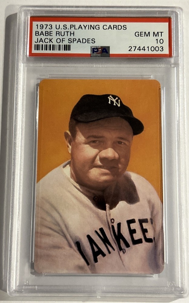 Babe Ruth PSA 10 1973 U.S. Playing Cards Jack of Spades HOF GOAT RARE