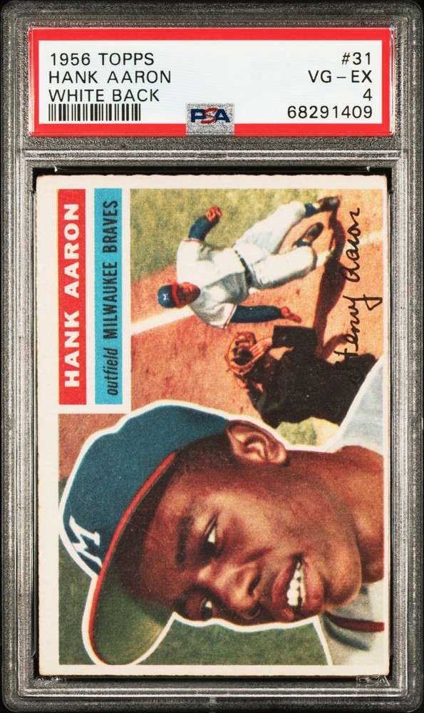 1956 Topps Hank Aaron #31 White Back PSA 4