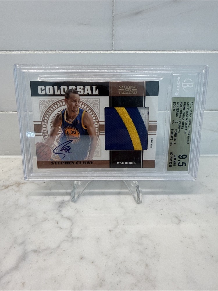 2010 Stephen Curry National Treasures PRIME Jersey Patch Auto SSP #1/5 BGS 9.5