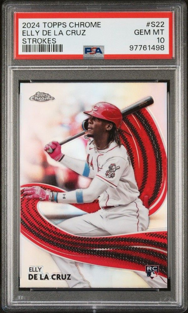 Elly De La Cruz 2024 Topps Chrome Strokes RC Rookie Card PSA 10 GEM MINT Reds
