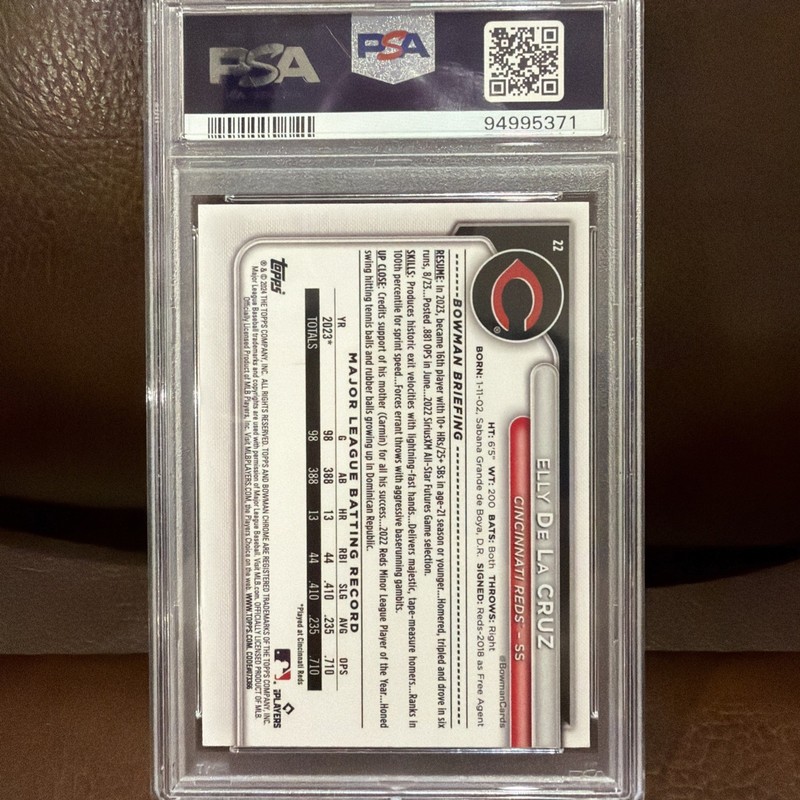 2024 Bowman Chrome Mojo Refractor Elly De La Cruz RC PSA 10 view 2