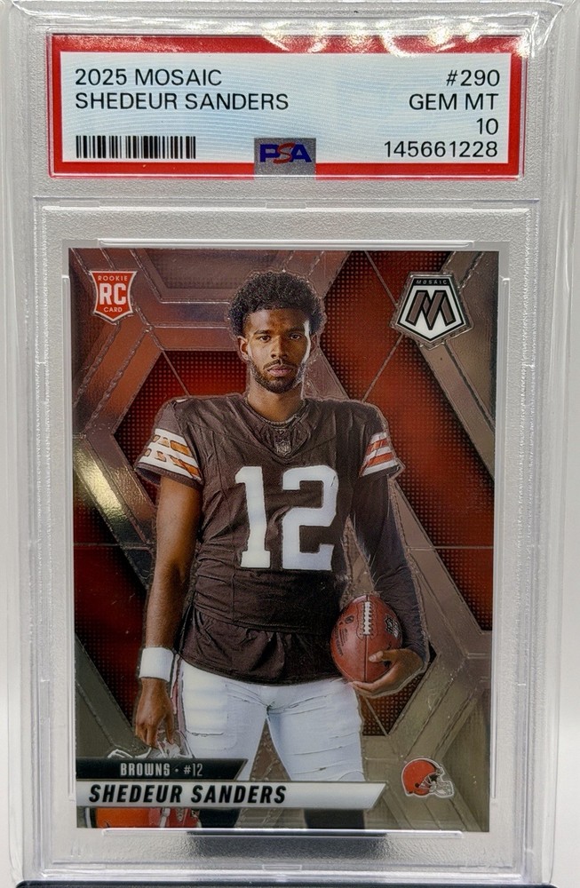 2025 Panini Mosaic Football #290 Shedeur Sanders Rookie PSA 10 GEM MT Browns
