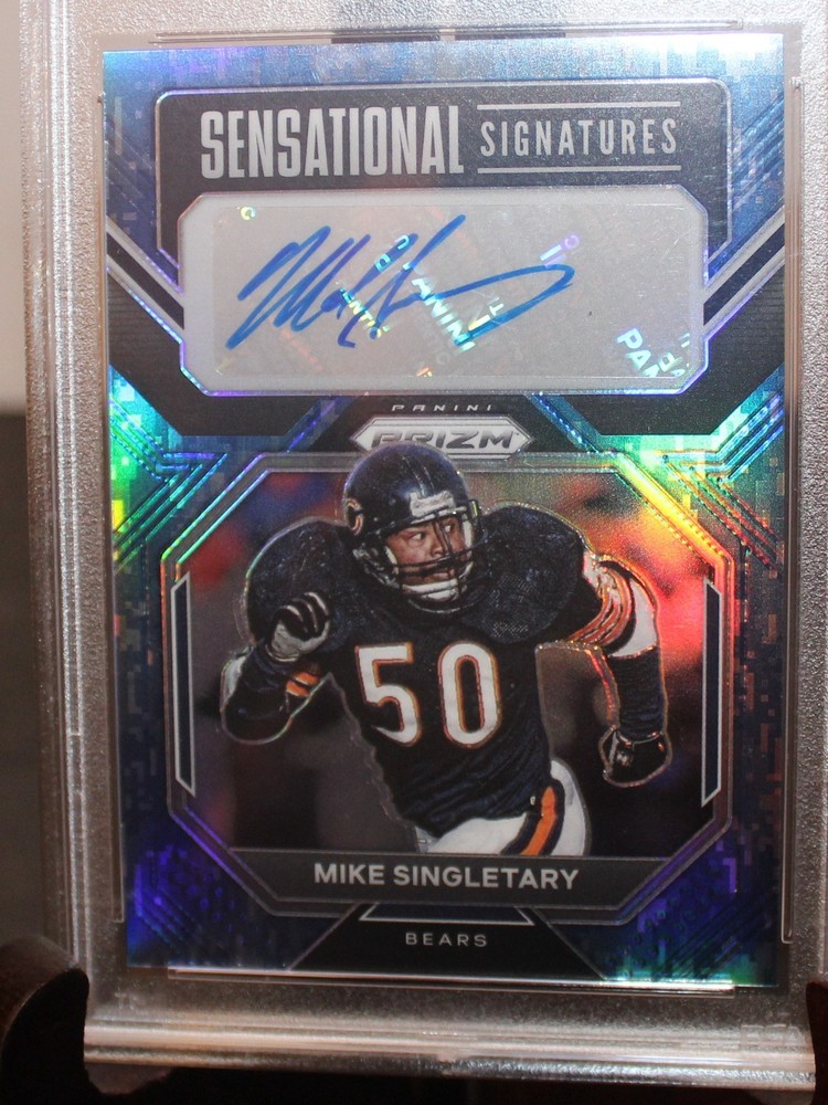 2022 Panini Prizm Mike Singletary Sensational Signatures Navy Camo Auto/25 PSA 9