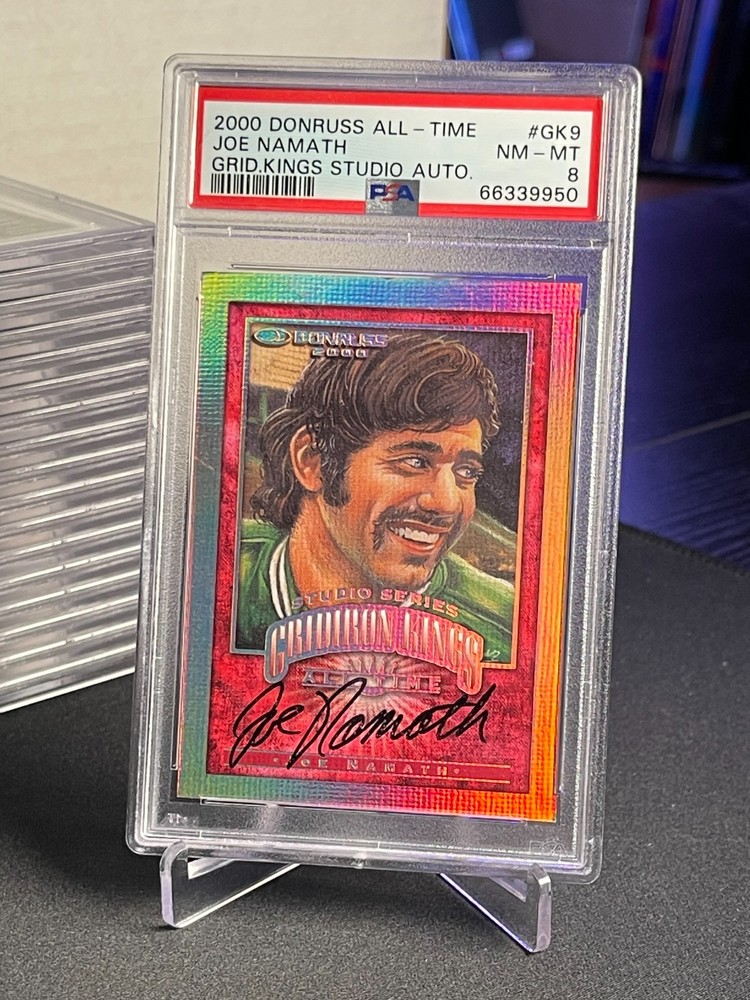 2000 Donruss Joe Namath #GK9 All-Time Gridiron Kings Autograph 150/250 PSA 8