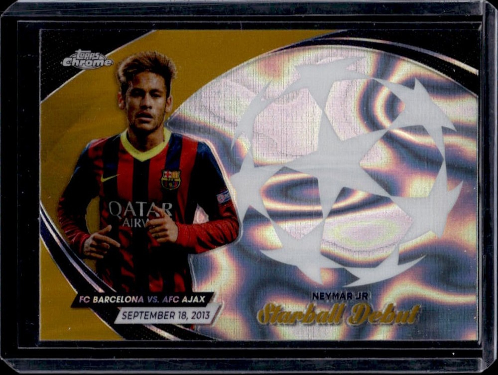 2023-24 Topps Chrome UEFA Neymar Jr Starball Debuts Gold Lava Refractor #SD-8