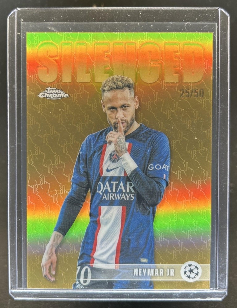 2025-26 Topps Chrome UEFA CC Neymar Jr Silenced Gold Refractor #/50 PSG