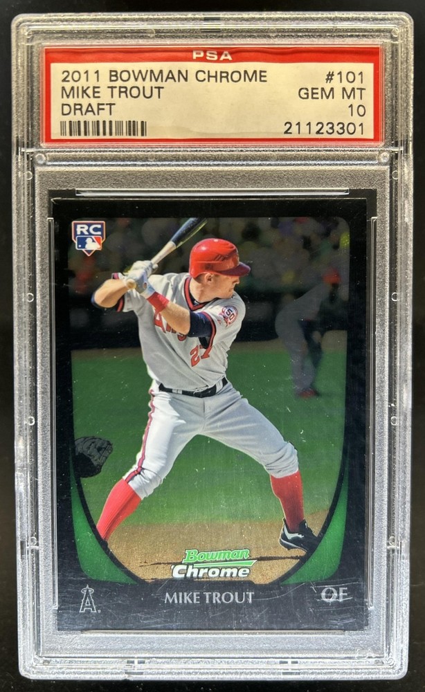 2011 Bowman Draft Picks & Prospects Mike Trout RC Chrome #101 Angels PSA 10