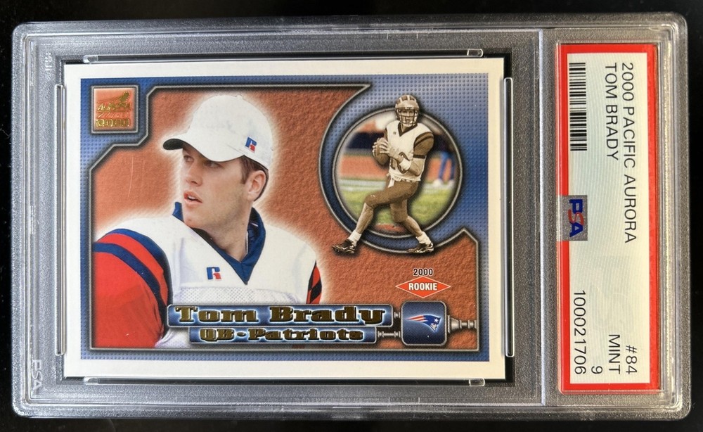 2000 Pacific Aurora Tom Brady Rookie RC #84 Patriots PSA 9