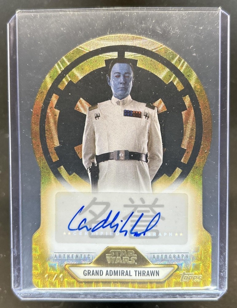 2025 Topps Star Wars Grand Admiral Thrawn Die-Cut Auto Foilfractor #1/1 CREASED