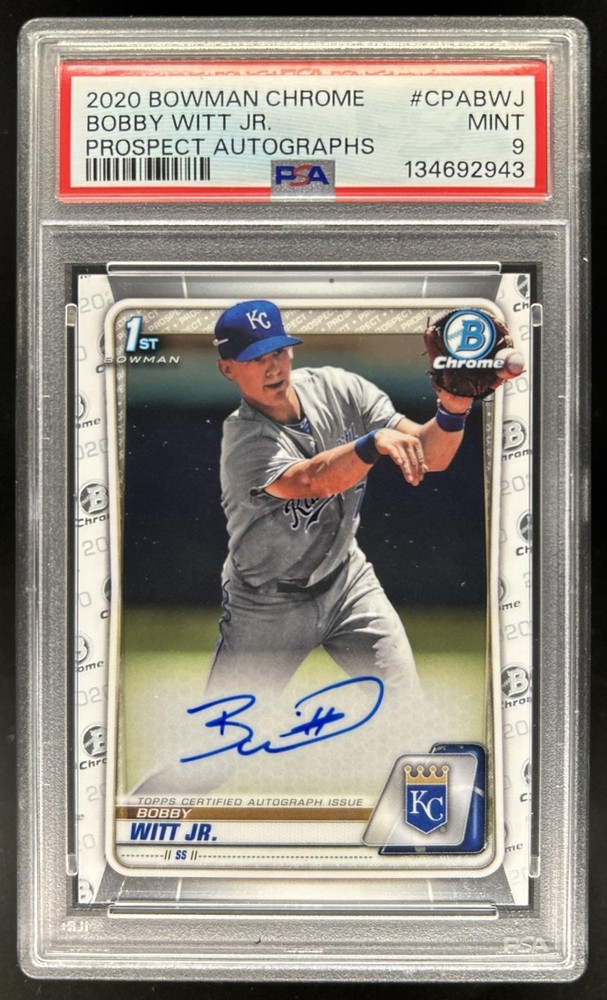 2020 Bowman Bobby Witt Jr. Chrome Auto 1st Prospect #CPA-BWJ Royals PSA 9