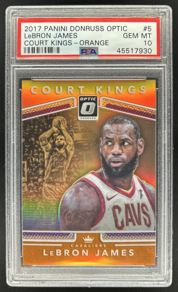 2017-18 Panini Donruss Optic LeBron James Court Kings Orange #/9 PSA 10 GEM MINT