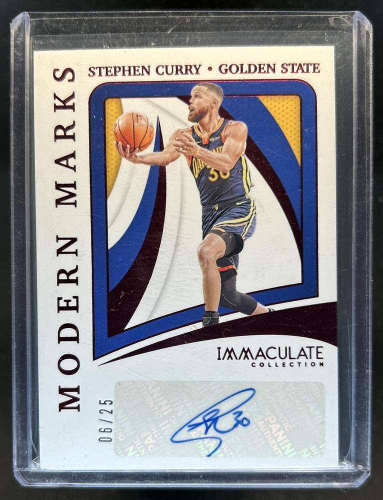 2020-21 Panini Immaculate Stephen Curry Modern Marks Red Auto Autograph #/25