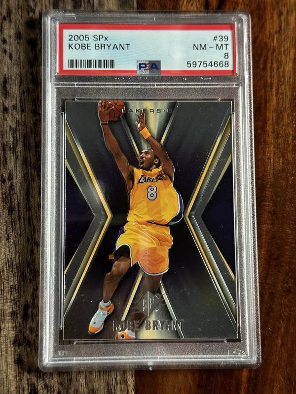 2005-06 Upper Deck SPx Kobe Bryant #39 PSA 8 Los Angeles Lakers Base view 2