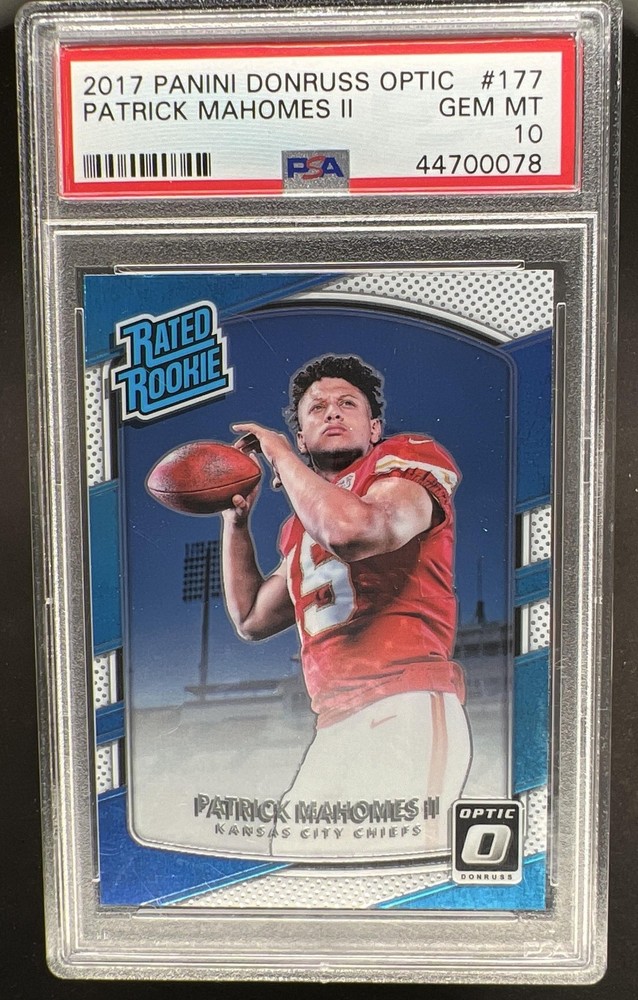 2017 Panini Donruss Optic Patrick Mahomes II RC Rated Rookie #177 Chiefs PSA 10