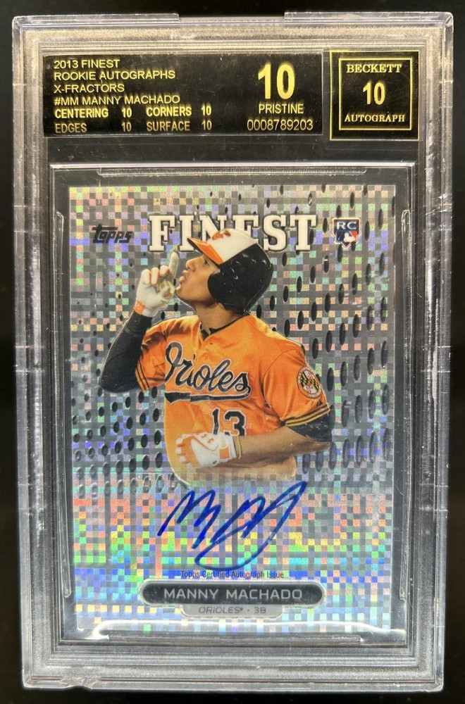 2013 Topps Finest Manny Machado Rookie Auto Black Label X Fractors #/149 BGS 10