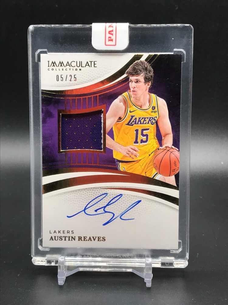 AUSTIN REAVES 2024-25 PANINI IMMACULATE 2 COLOR GU JERSEY PATCH AUTO JSY# /25