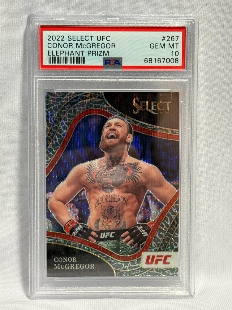 2022 Select UFC Conor McGregor #267 Octagonside Elephant Prizm PSA 10