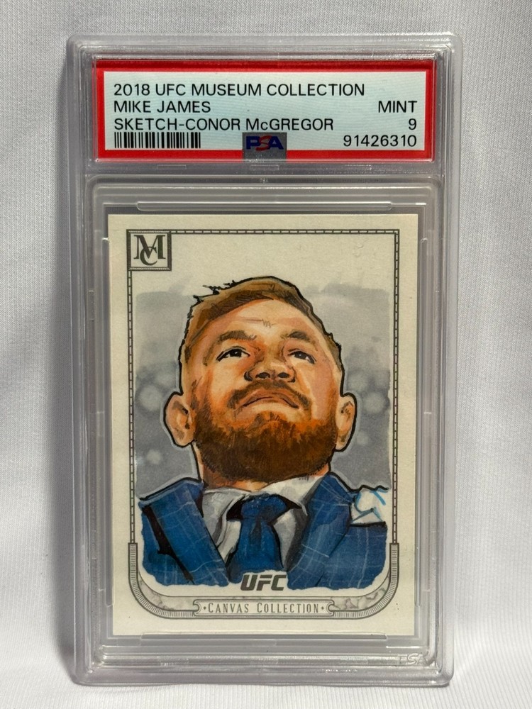 2018 Topps UFC Museum Conor McGregor Sketch Canvas 1/1 (Mike James) PSA 9