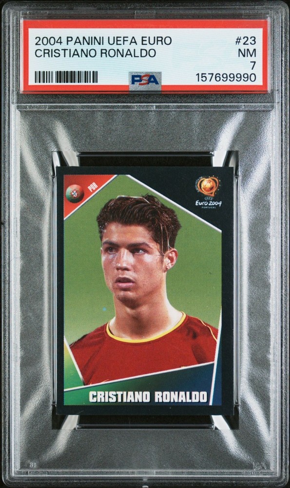 2004 Panini UEFA Euro Portugal Stickers #23 Cristiano Ronaldo CR7 Rookie PSA 7
