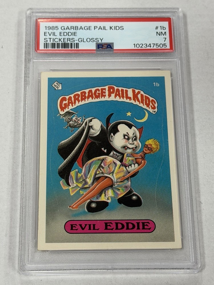 1985 Topps Garbage Pail Kids Series 1 1b Evil Eddie Glossy PSA 7
