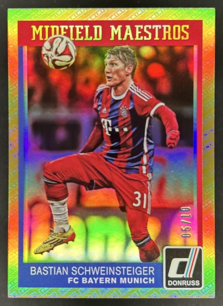 2015 Panini Donruss Bastian Schweinsteiger Midfield Maestros Gold Logo #/10