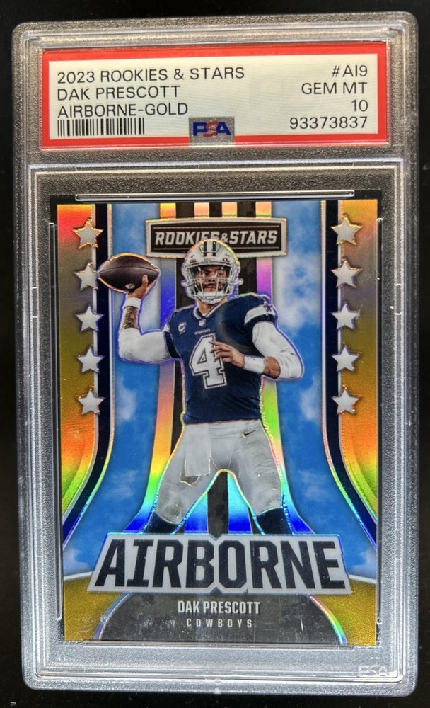 2023 Panini Rookies & Stars Dak Prescott Airborne Gold #/10 Cowboys PSA 10