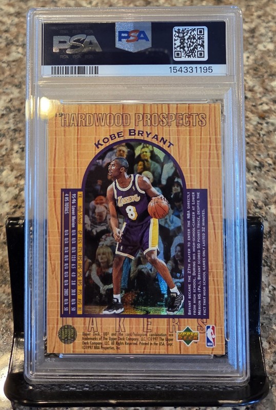 1996-97 Upper Deck UD3 - Hardwood Prospects Kobe Bryant Psa 7 - Free Shipping view 2