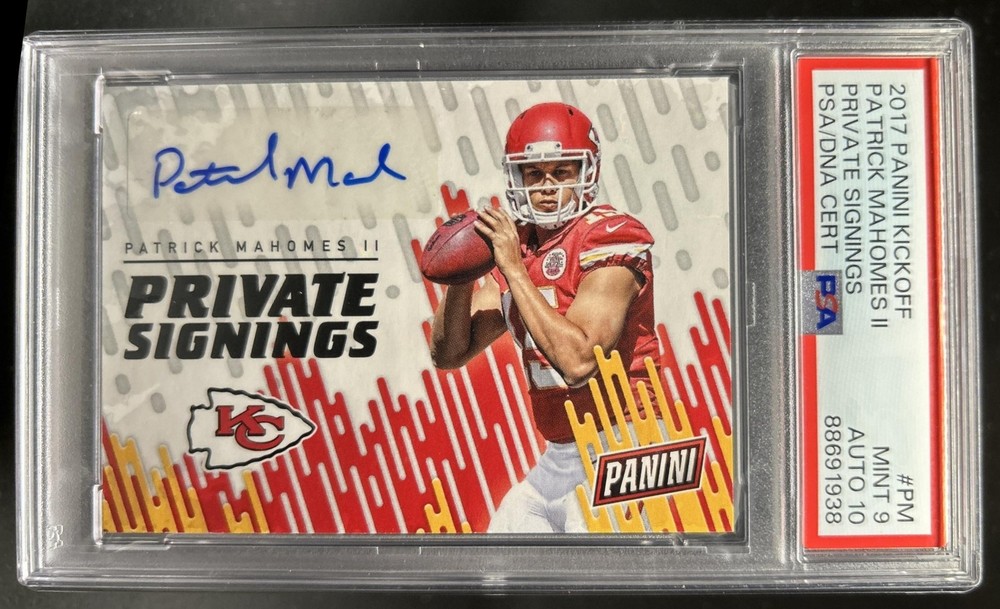 2017 Kickoff Patrick Mahomes II Private Signing Rookie RC Auto #PM PSA 9 10