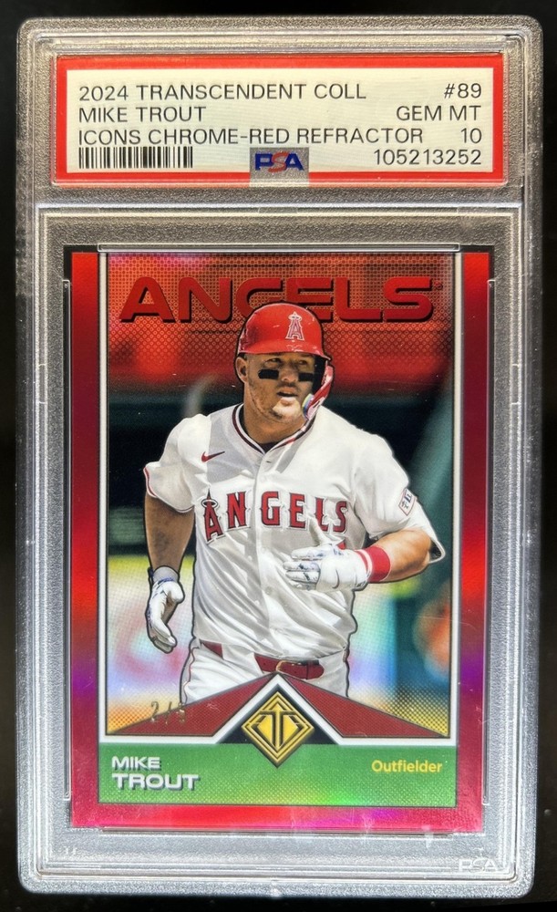2024 Topps Transcendent Mike Trout Red Refractor #/5 Angels PSA 10