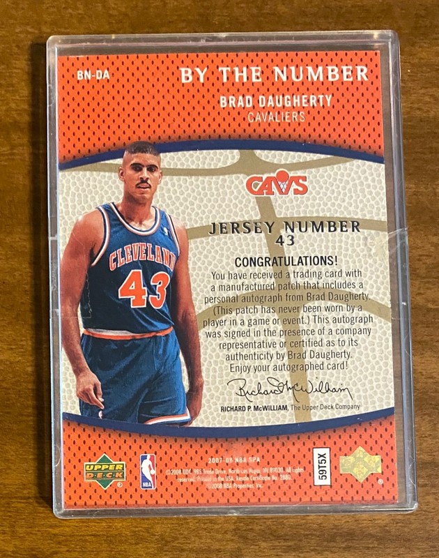 2007-08 SP Authentic BY THE NUMBER Brad Daugherty Patch Auto /25 view 2