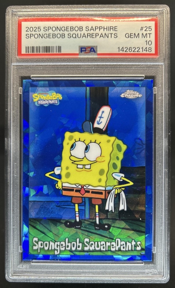 2025 Topps Chrome SpongeBob Squarepants Sapphire #25 PSA 10 GEM MINT