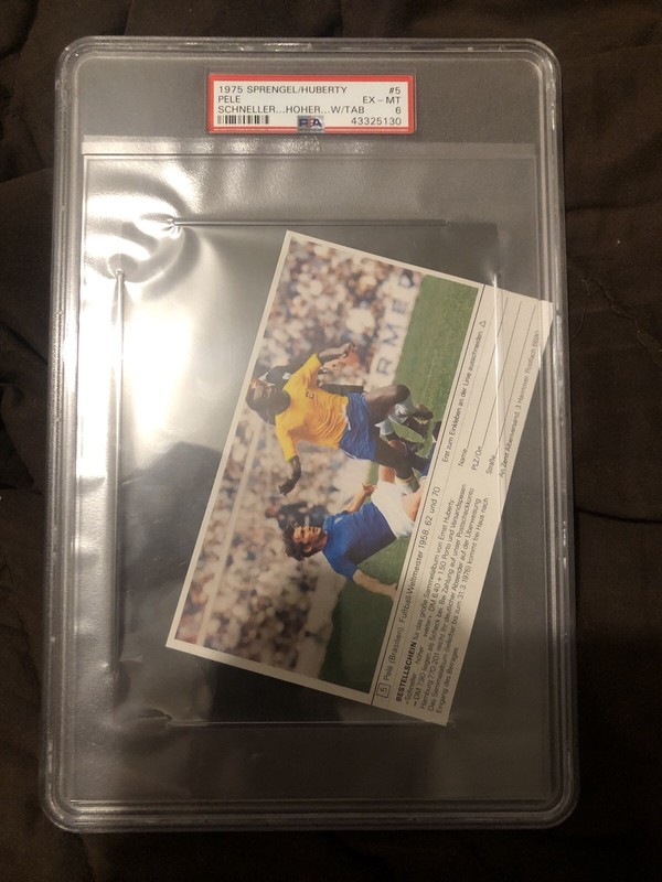 1975 Sprengel Pele Card #5 With Tab PSA 6 view 2