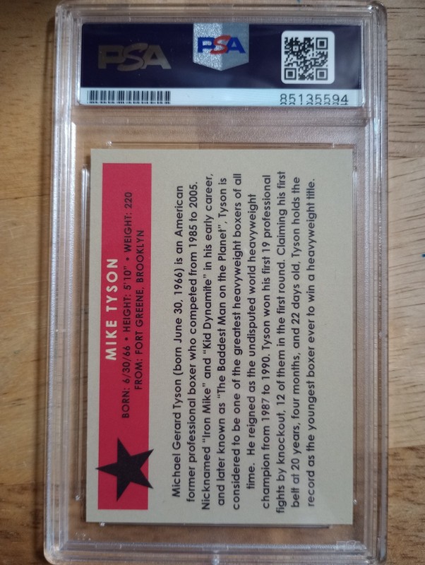 Mike Tyson Auto PSA Authenticated view 2