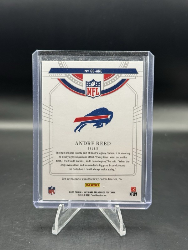 2023 National Treasures Andre Reed Greatest Autograph Auto #25/99 Bills view 2