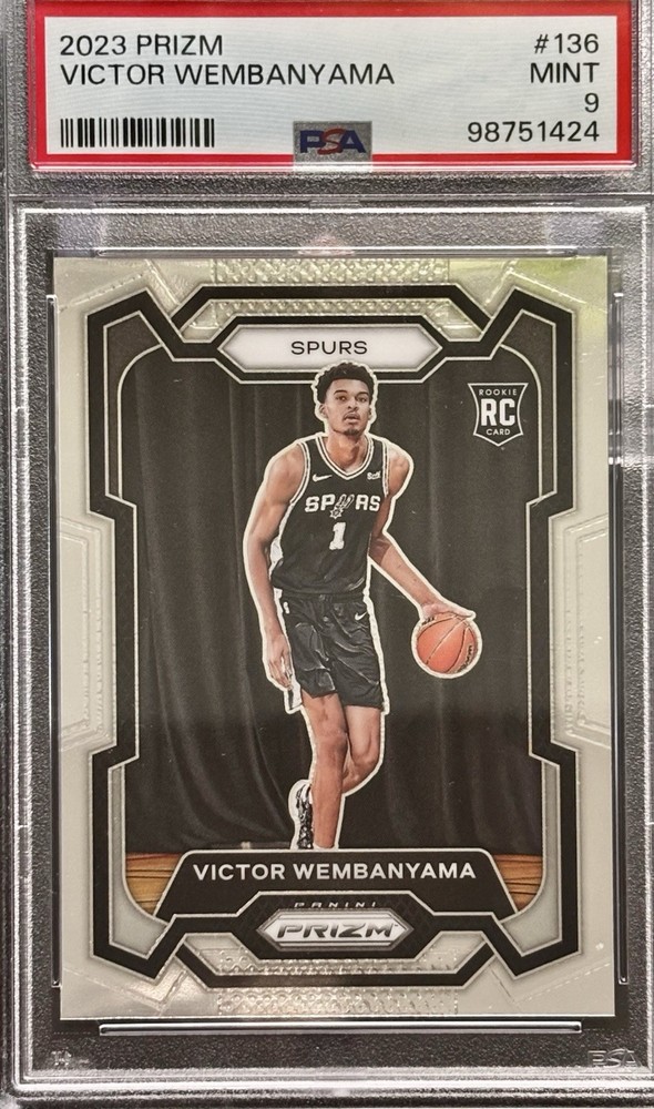 Panini 2023-24 Prizm Victor Wembanyama Rookie Base #136 PSA 9
