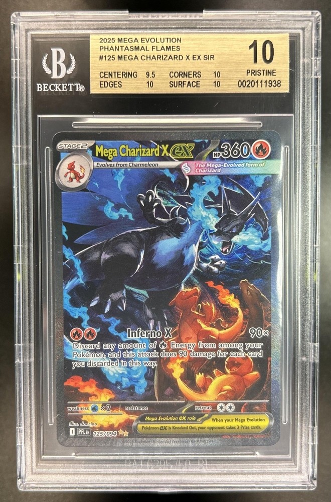 2025 Pokemon PFL Mega Charizard X ex Special Illustration Rare #125/094 BGS 10