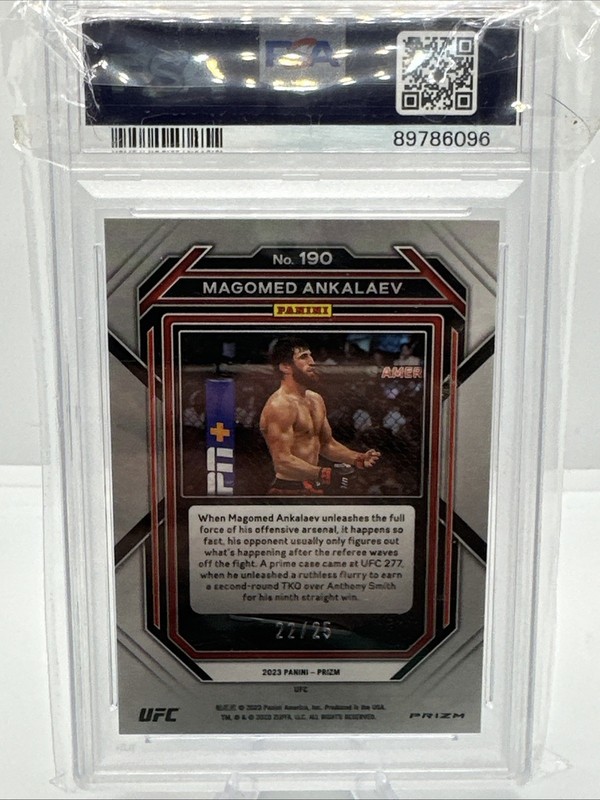 2023 Panini Prizm UFC - Magomed Ankalaev #190 Mojo Prizm /25 PSA 10 view 2