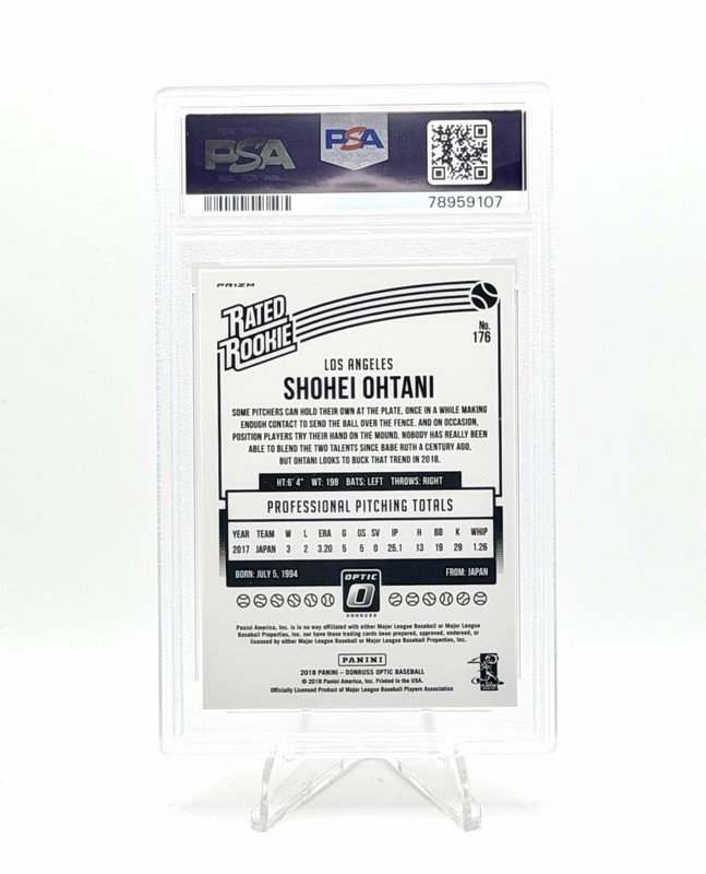 2018 Donruss Optic Pink Shohei Ohtani ROOKIE CARD PSA 10 view 2