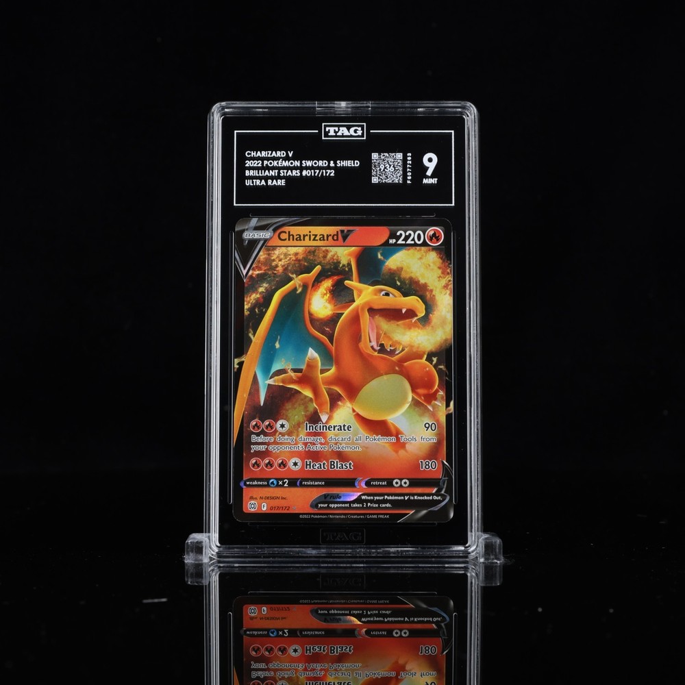 2022 Pokemon SWSH Brilliant Stars 017/172 Charizard V Ultra Rare TAG 9 (936)